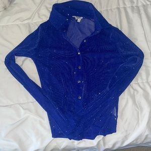 Blue sheer sparkle top